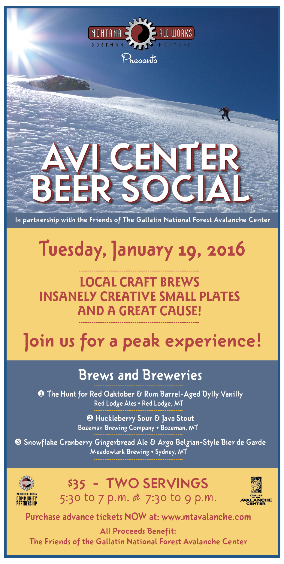 Avalanche Center Beer Social - Jan 19 Avalanche Center Beer Social - Jan 19